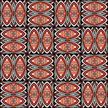 Seamless Tile Pattern, Crazy Patchwork Quilt Ornament Stock Illustration