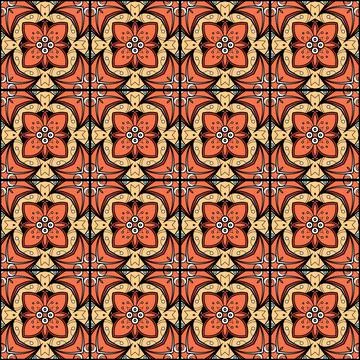 Seamless Tile Pattern, Crazy Patchwork Quilt Ornament Illustrazione stock
