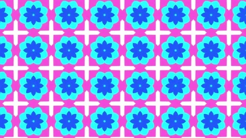 Seamless tile pattern design with colorful floral background slide animation Stock Footage 310319540
