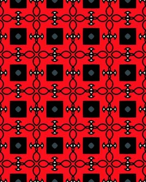 Seamless tile pattern illustration with floral signs Stock Illustration