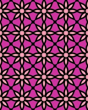 Seamless tile pattern illustration with floral signs Stock Illustration