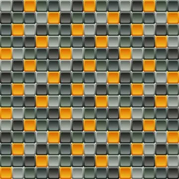 Seamless tile pattern made of rounded squares in shades of gray with contrast Stock Illustration