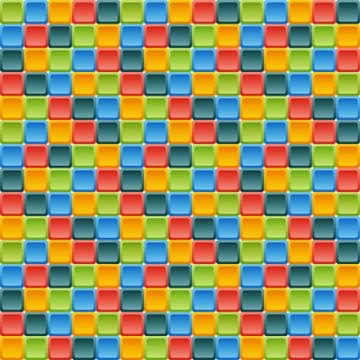 Seamless tile pattern made of rounded squares in vivid colors Stock Illustration