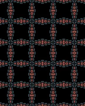 Seamless tile pattern with an ornamented grid in the black background Stock Illustration