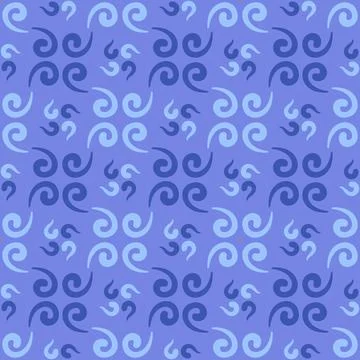 Seamless tile pattern in traditional style. Simple abstract spiral shapes. Fl Stock Illustration