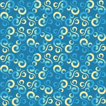 Seamless tile pattern in traditional style. Simple abstract spiral shapes. Fl 스톡 일러스트