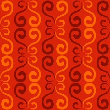Seamless tile pattern in traditional style. Simple abstract spiral shapes. Fl Stockillustratie