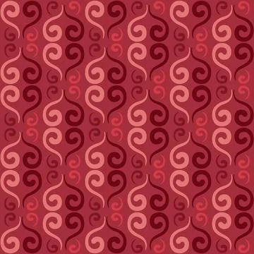 Seamless tile pattern in traditional style. Simple abstract spiral shapes. Fl Stock Illustration