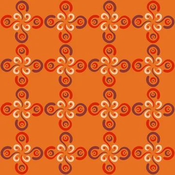 Seamless tile pattern in traditional style. Simple abstract spiral shapes. Fl Illustrazione stock