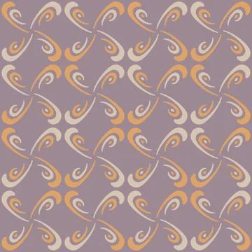 Seamless tile pattern in traditional style. Simple abstract spiral shapes. Fl Stockillustratie