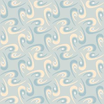 Seamless tile pattern in traditional style. Simple abstract spiral shapes. Fl 스톡 일러스트
