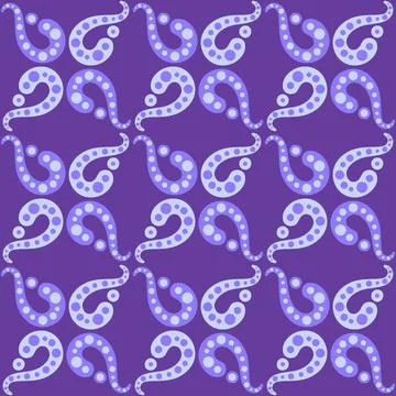 Seamless tile pattern in traditional style. Simple abstract spiral shapes. Fl Illustrazione stock