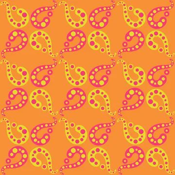 Seamless tile pattern in traditional style. Simple abstract spiral shapes. Fl Stock Illustration