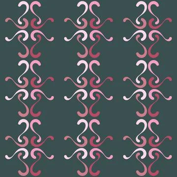Seamless tile pattern in traditional style. Simple abstract spiral shapes. Fl Illustrazione stock