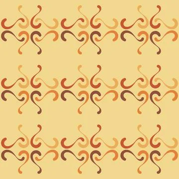 Seamless tile pattern in traditional style. Simple abstract spiral shapes. Fl Stock Illustration
