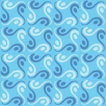 Seamless tile pattern in traditional style. Simple abstract spiral shapes. Fl イラスト素材