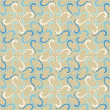 Seamless tile pattern in traditional style. Simple abstract spiral shapes. Fl Stockillustratie