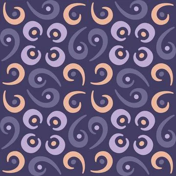 Seamless tile pattern in traditional style. Simple abstract spiral shapes. Fl Illustrazione stock
