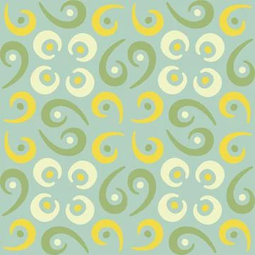 Seamless tile pattern in traditional style. Simple abstract spiral shapes. Fl Stock Illustration