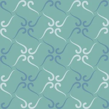 Seamless tile pattern in traditional style. Simple abstract spiral shapes. Fl 스톡 일러스트