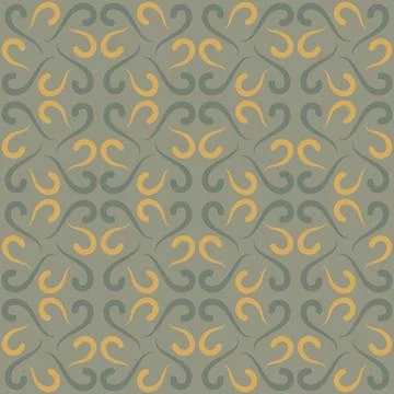 Seamless tile pattern in traditional style. Simple abstract spiral shapes. Fl Stock Illustration