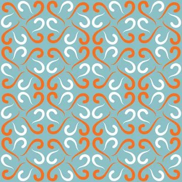 Seamless tile pattern in traditional style. Simple abstract spiral shapes. Fl Stock Illustration