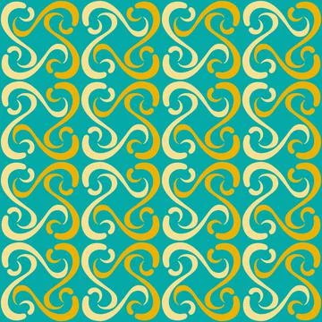 Seamless tile pattern in traditional style. Simple abstract spiral shapes. Fl イラスト素材