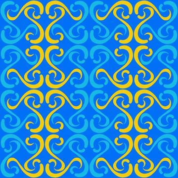 Seamless tile pattern in traditional style. Simple abstract spiral shapes. Fl Stockillustratie