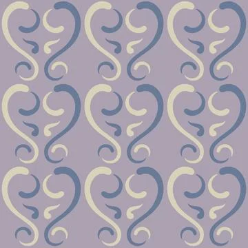 Seamless tile pattern in traditional style. Simple abstract spiral shapes. Fl Stock Illustration