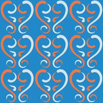 Seamless tile pattern in traditional style. Simple abstract spiral shapes. Fl Stock Illustration