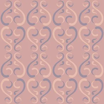 Seamless tile pattern in traditional style. Simple abstract spiral shapes. Fl Stock Illustration