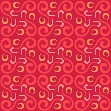 Seamless tile pattern in traditional style. Simple abstract spiral shapes. Fl Stock Illustration