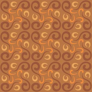 Seamless tile pattern in traditional style. Simple abstract spiral shapes. Fl Illustrazione stock