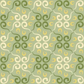 Seamless tile pattern in traditional style. Simple abstract spiral shapes. Fl 스톡 일러스트