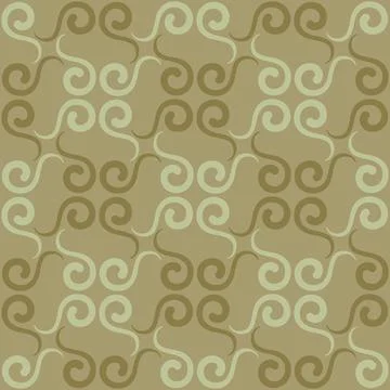Seamless tile pattern in traditional style. Simple abstract spiral shapes. Fl Stock Illustration