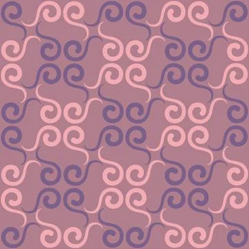 Seamless tile pattern in traditional style. Simple abstract spiral shapes. Fl Stock Illustration