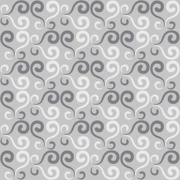 Seamless tile pattern in traditional style. Simple abstract spiral shapes. Fl Stock Illustration