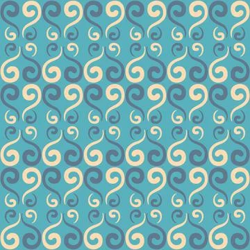 Seamless tile pattern in traditional style. Simple abstract spiral shapes. Fl イラスト素材