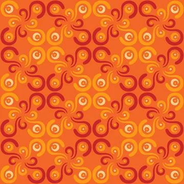 Seamless tile pattern in traditional style. Simple abstract spiral shapes. Fl Illustrazione stock