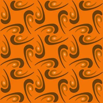 Seamless tile pattern in traditional style. Simple abstract spiral shapes. Fl Stock Illustration