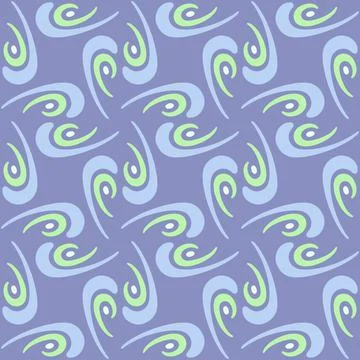 Seamless tile pattern in traditional style. Simple abstract spiral shapes. Fl 스톡 일러스트