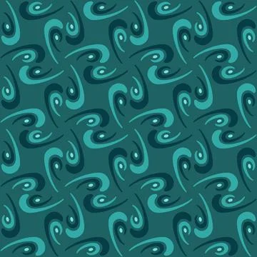 Seamless tile pattern in traditional style. Simple abstract spiral shapes. Fl Stock Illustration