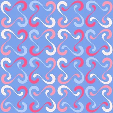 Seamless tile pattern in traditional style. Simple abstract spiral shapes. Fl Illustrazione stock