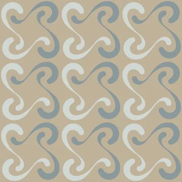 Seamless tile pattern in traditional style. Simple abstract spiral shapes. Fl 스톡 일러스트