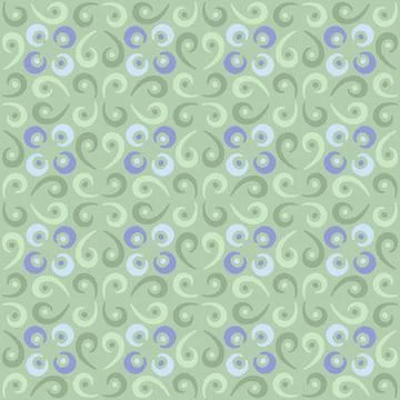 Seamless tile pattern in traditional style. Simple abstract spiral shapes. Fl Stock Illustration