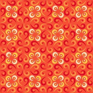 Seamless tile pattern in traditional style. Simple abstract spiral shapes. Fl Stockillustratie