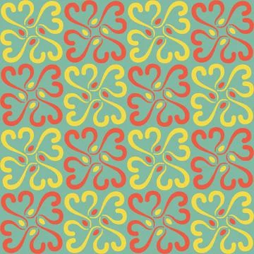 Seamless tile pattern in traditional style. Simple abstract spiral shapes. Fl Stock Illustration