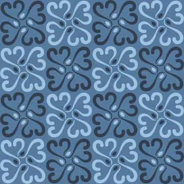 Seamless tile pattern in traditional style. Simple abstract spiral shapes. Fl 스톡 일러스트