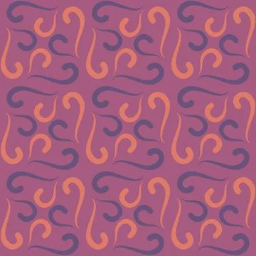 Seamless tile pattern in traditional style. Simple abstract spiral shapes. Fl Illustrazione stock