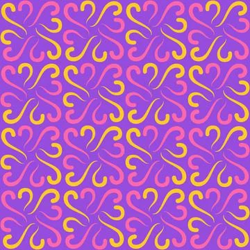 Seamless tile pattern in traditional style. Simple abstract spiral shapes. Fl Stock Illustration